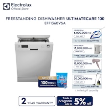 60 cm UltimateCare 100 freestanding dishwasher with 13 place settings