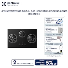 80cm UltimateTaste 300 built-in gas hob with 3 cooking zones