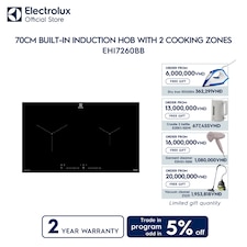 70cm built-in induction hob with 2 cooking zones