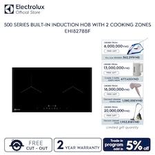 80cm 500 Series built-in induction hob with 2 cooking zones