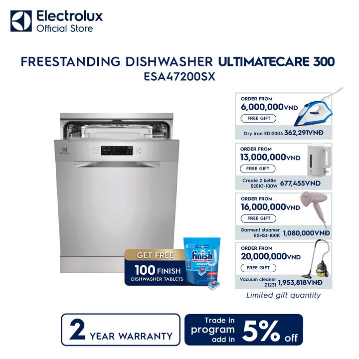 60 cm UltimateCare 300 freestanding dishwasher with 13 of place settings