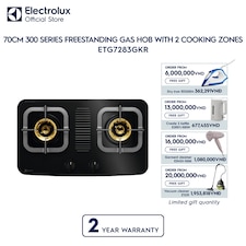 70cm 300 Series freestanding gas hob with 2 cooking zones