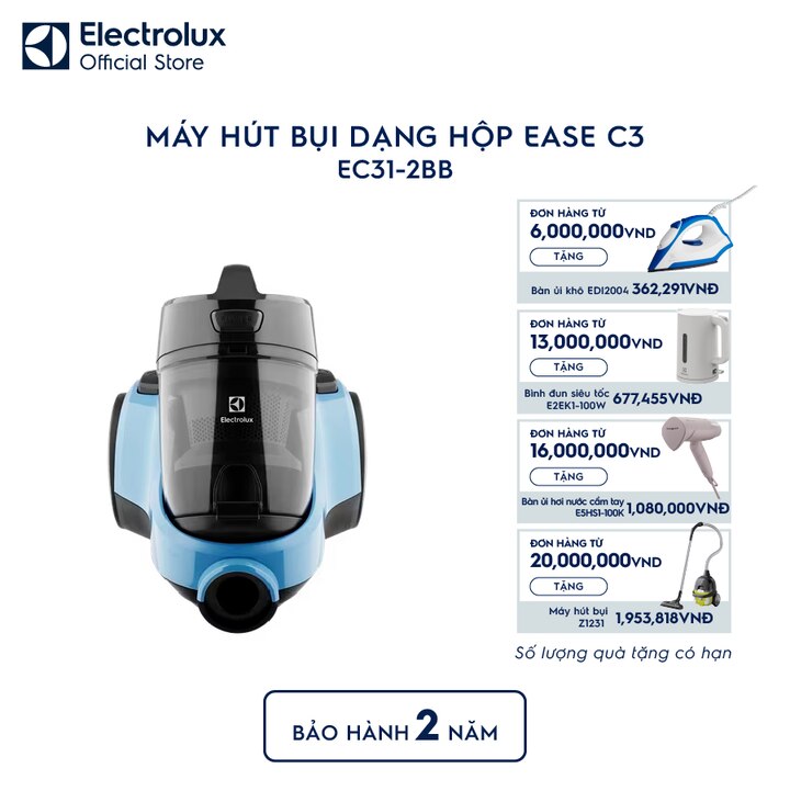 M&aacute;y h&uacute;t bụi dạng hộp kh&ocirc;ng t&uacute;i Ease C3 1800W - Xanh baltic