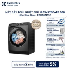 Máy sấy quần áo Electrolux bơm nhiệt 8kg UltimateCare 500 xám