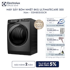 Máy sấy quần áo Electrolux bơm nhiệt 8kg UltimateCare 500 xám - Tự xả nước