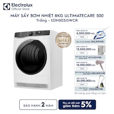Máy sấy quần áo Electrolux bơm nhiệt 8kg UltimateCare 500 trắng - Tự xả nước