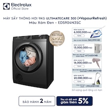 Máy sấy quần áo Electrolux thông hơi 9kg VapourRefresh xám