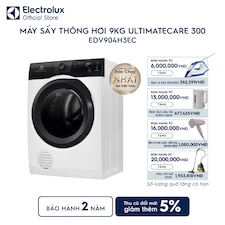 Máy sấy quần áo Electrolux thông hơi 9kg UltimateCare 300 trắng - Phiên bản Elegance
