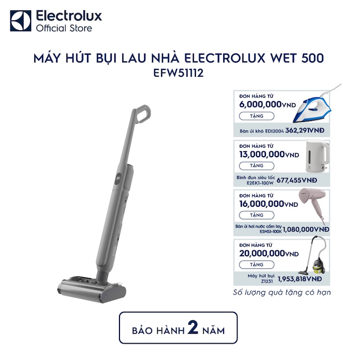 M&aacute;y h&uacute;t bụi lau nh&agrave; kh&ocirc;ng d&acirc;y Wet 500 17.4V - X&aacute;m