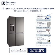 Tủ lạnh Electrolux 4 cánh 609L UltimateTaste 900 Xám đậm