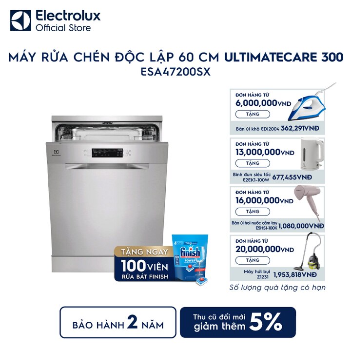 M&aacute;y rửa b&aacute;t độc lập 13 bộ 60cm UltimateCare 300 - Bạc