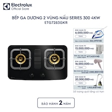 Bếp ga dương Electrolux 2 vùng nấu 70cm Series 300 4kW