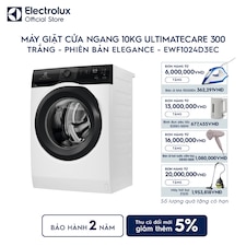 Máy giặt cửa ngang Electrolux 10kg UltimateCare 300 trắng - Phiên bản Elegance