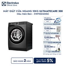 Máy giặt cửa ngang Electrolux 10kg UltimateCare 300 xám đen