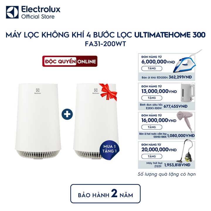 M&aacute;y lọc kh&ocirc;ng kh&iacute; Electrolux ph&ograve;ng 26m&sup2; UH300 bộ lọc HEPA