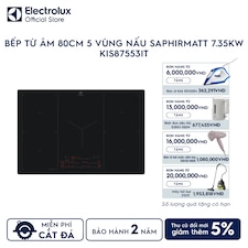 Bếp từ âm Electrolux 80cm 5 vùng nấu SaphirMatt SE 7.35kW
