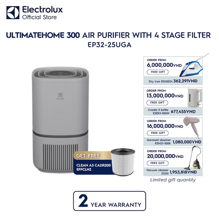 UltimateHome 300 air purifier with 4 stage filter for 30m&sup2; room coverage