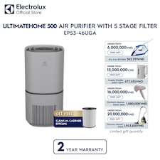 UltimateHome 500 air purifier with 5 stage filter for 52m² room coverage
