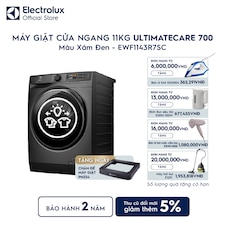 Máy giặt cửa ngang Electrolux 11kg UltimateCare 700 xám đen