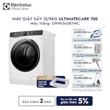 Máy giặt sấy Electrolux giặt 13kg + sấy 9kg UltimateCare 700