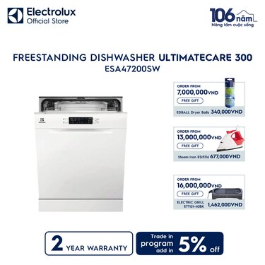 60 cm UltimateCare 300 freestanding dishwasher with 13 of place settings