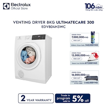 8kg UltimateCare 300 venting dryer