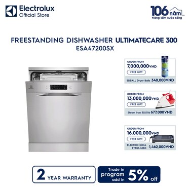 60 cm UltimateCare 300 freestanding dishwasher with 13 of place settings
