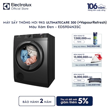 M&#225;y sấy Th&#244;ng hơi 9kg UltimateCare 300 -&#160; X&#225;m đen Onyx