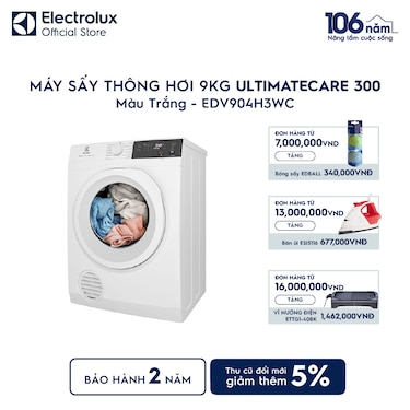M&#225;y sấy Th&#244;ng hơi 9kg UltimateCare 300 - Trắng