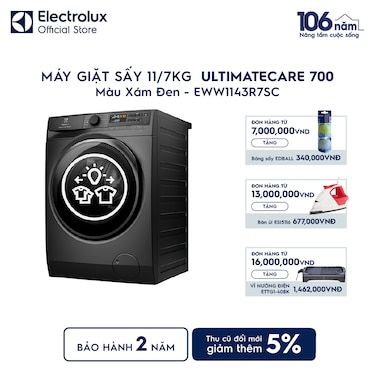 M&#225;y giặt sấy 11/7kg UltimateCare 700 - X&#225;m đen