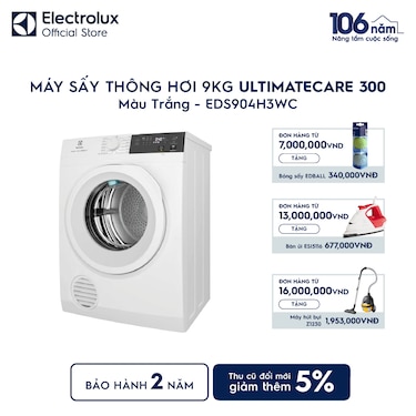 M&#225;y sấy Th&#244;ng hơi 9kg UltimateCare 300 -&#160; Trắng
