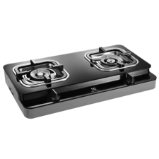 71cm Prima 2-burner gas hob - black