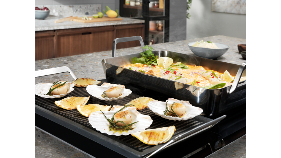 Diện tích vùng nấu lớn ở cả hai bên