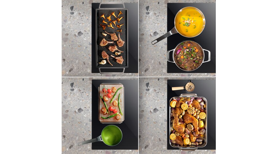 Điều chỉnh vùng nấu theo kích thước nồi với công nghệ FlexiBridge®